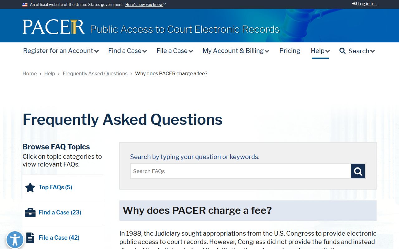 Bamberg County federal warrant records, PACER public case access information