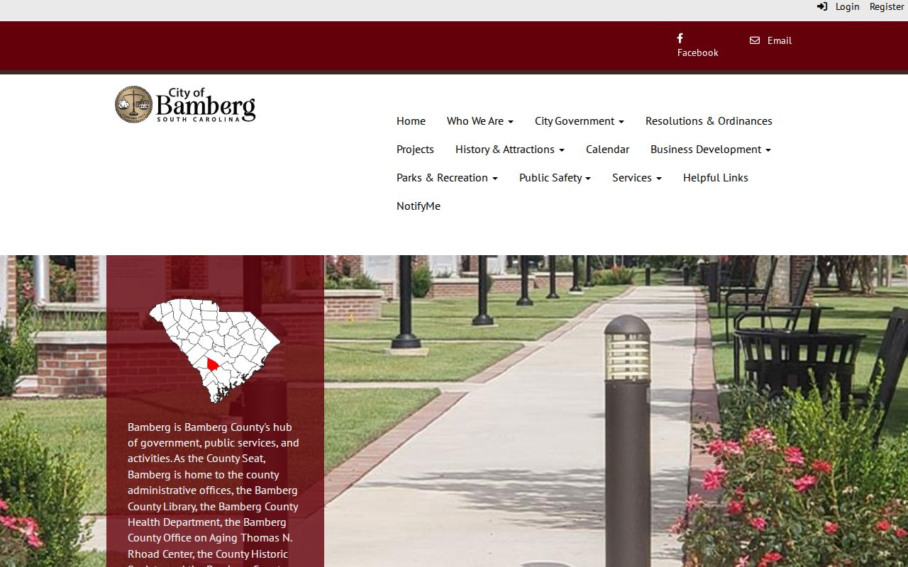 Bamberg warrant records, City of Bamberg identity and official contact page